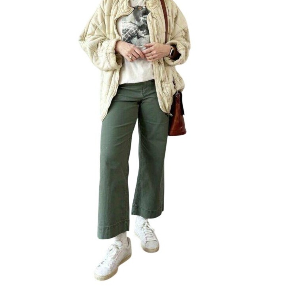 Carhartt Women's Straight Leg Casual Slim Fit Mid Rise Trousers Green Size 30
